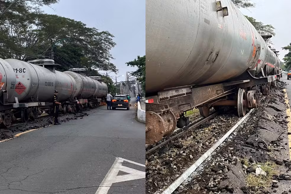 Trem descarrila e causa interrupção total da Ponte Metálica, entre Timon e Teresina